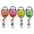 Label & Badge Holders | Advantus 91119 30 in. Extension Carabiner-Style Retractable ID Card Reel - Assorted Neon (20/Pack) image number 0