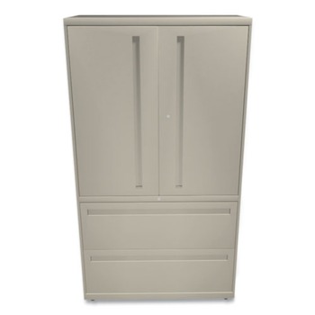 HON H785LS.L.L Brigade 700 Series 36 in. x 18 in. x 64.25 in. Three-Shelf Enclosed Storage with Two File Drawers - Putty