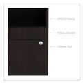 Office Filing Cabinets & Shelves | Alera ALELS583020ES Open Office Desk Series 29.5 x 19.13 x 22.88 Legal/Letter Low File 2-Drawer Cabinet Credenza - Espresso image number 5