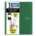 Notebooks & Pads | Five Star 06210 11 in. x 8.5 in. Sheets 3-Subject Medium/College Rule Wirebound Notebook - Randomly Assorted Cover Color image number 1