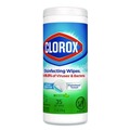 Hand Wipes | Clorox 01593 7 in. x 8 in. 1-Ply Disinfecting Wipes - Fresh Scent, White (35/Canister) image number 2