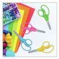 Arts & Crafts Supplies | Westcott 13140 5 in. Long 1.75 in. Cut Length Rounded Tip Kids Scissors Teacher's Pack - Straight Assorted Color Handles (12/Pack) image number 4