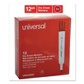 Washable Markers | Universal UNV43652 Broad Chisel Tip Dry Erase Marker - Red (1 Dozen) image number 4