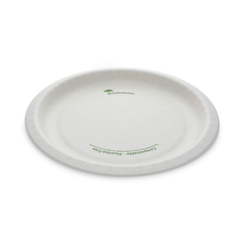 Bowls and Plates | Pactiv Corp. PSP10EC EarthChoice Pressware 10 in. Diameter Plate Paper Compostable Dinnerware - White (300/Carton) image number 0