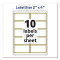 Labels | Avery 6541 Easy Peel 2 in. x 4 in. Inkjet/Laser Printers Mailing Labels with Metallic Border - White (100/Pack) image number 1