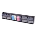 Boxes & Bins | Deflecto 20604OP Tilt Bin 23.63 in. x 3.63 in. x 4.5 in. Interlocking Multi-Bin Storage Organizer - Black/Clear image number 6