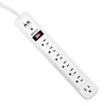 Surge Protectors | Innovera IVR71654 7 AC Outlets 4 ft. Cord 1080 Joules Surge Protector - White image number 0