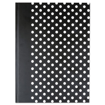 Universal UNV66350 10.25 in. x 7.63 in.1-Subject Wide/Legal Rule Casebound Hardcover Notebook - Black/White Cover