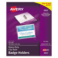Label & Badge Holders | Avery 02923 4 in. x 3 in. Horizontal Heavy-Duty Clip-Style Badge Holders - Clear (100/Box) image number 0