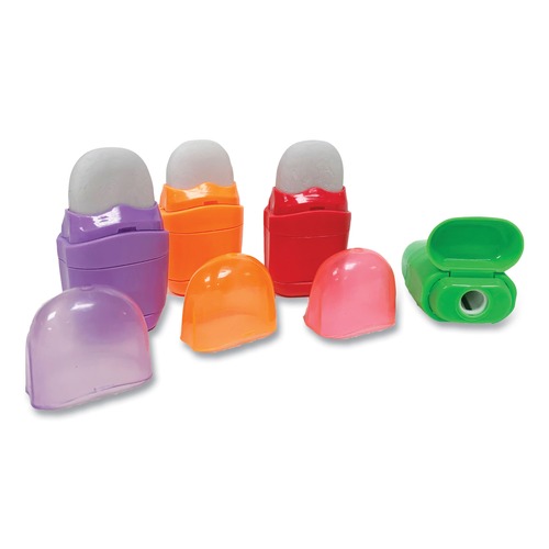 Clearance Center | Charles Leonard 80735 1 in. x 0.75 in. One-Hole Pencil Sharpener/Eraser Combo - Randomly Assorted Colors image number 0