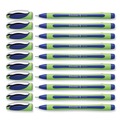 Pens | Schneider 190003 0.8 mm Xpress Fineliner Porous Point Stick Pen - Medium/Blue Ink/Blue/Green Barrel (10/Box) image number 6