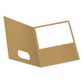 File Folders | Oxford 78542 Earthwise by Oxford 11 in. x 8.5 in. 100-Sheet Capacity 100 Percent Recycled Paper Twin-Pocket Portfolio - Natural (25/Box) image number 0