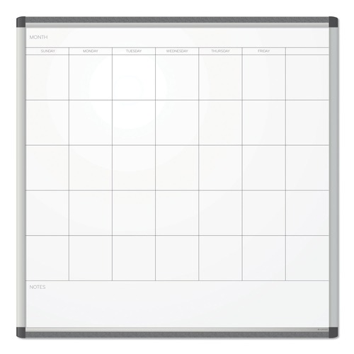 Bulletin Boards | U Brands 2902U00-01 PINIT 35 x 35 Magnetic Dry Erase Undated One Month Calendar - White image number 0