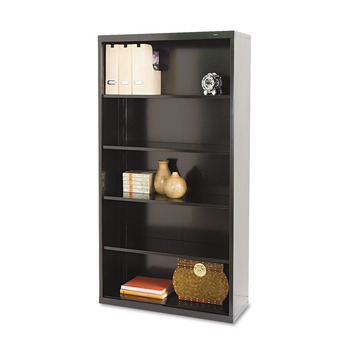 OFFICE FILING CABINETS AND SHELVES | Tennsco B-66-BLK 34.5 in. x 13.5 in. x 66 in. Five-Shelf Metal Bookcase - Black