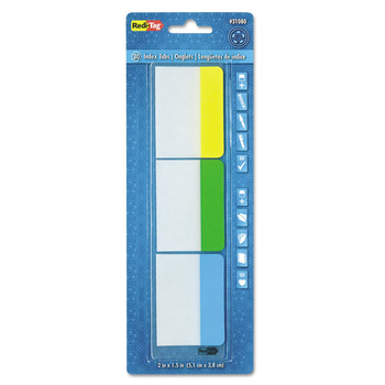 DIVIDERS AND TABS | Redi-Tag B31080 2 in. Wide 1/5-Cut Write-On Index Tabs - Assorted Colors (30/Pack)