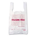  | Barnes Paper Company 18830THYOU 18 in. x 8 in. x 30 in. Thank You High-Density Shopping Bags - White/Red (500/Carton) image number 1