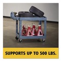 Cleaning Carts | Rubbermaid Commercial 2192464 BRUTE Heavy-Duty Ergo Handle Utility Cart Plastic Two Shelves 500 lb Capacity 25.5-in x 44-in x 39-in Gray image number 7