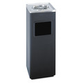 Trash & Waste Bins | Safco 9696BL 3 gal. Stainless Steel Square Ash 'N' Trash Sandless Urn - Black image number 0
