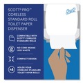 Toilet Paper Dispensers | Scott 44518 11.25 in. x 6.31 in. x 12.75 in. Pro High Capacity Coreless SRB Tissue Dispenser - Black (1/Carton) image number 10