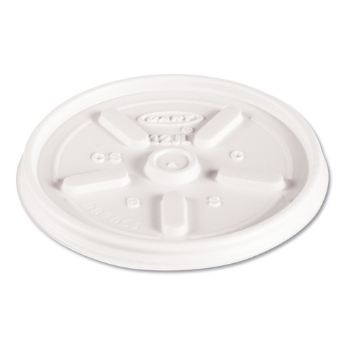  | Dart 12JL Vented Plastic Lids for 12 oz. Hot/Cold Foam Cups (1000/Carton) image number 0