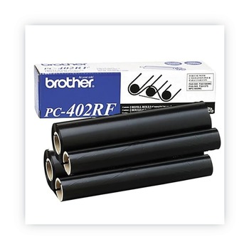 Brother PC402RF PC-402RF 150 Page-Yield Thermal Transfer Refill Roll - Black (2/Pack)