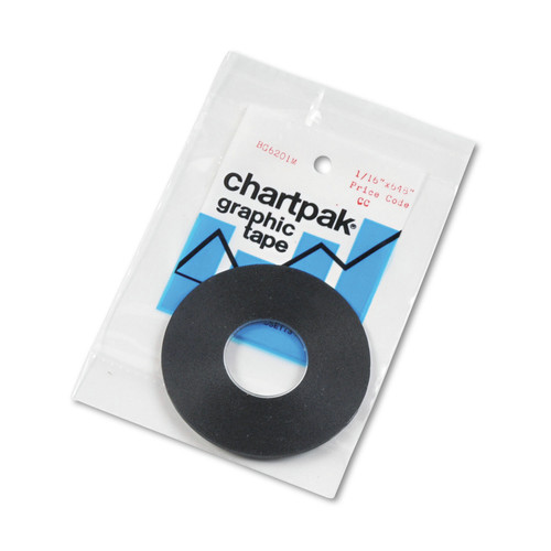Arts & Crafts Supplies | Chartpak BG6201M 0.06 in. x 54 ft. 1 in. Core Graphic Chart Tapes - Matte Black (1-Roll) image number 0
