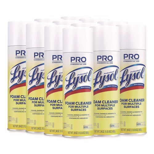Cleaning & Janitorial Supplies | Professional LYSOL Brand 36241-02775 24 oz. Aerosol Spray Disinfectant Foam Cleaner (12/Carton) image number 0