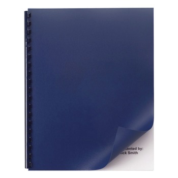 PRODUCTS | GBC 2514494P 11 in. x 8.5 in. Unpunched Opaque Plastic Presentation Covers for Binding Systems - Navy (50/Pack)