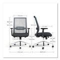 Office Chairs | Alera ALEAD41BME17 18.15 in. to 21.89 in. Seat Height Supports 275 lbs. Ashdale Ergonomic Fabric Swivel Task Chair - Black Seat/Back, Silver Base image number 7