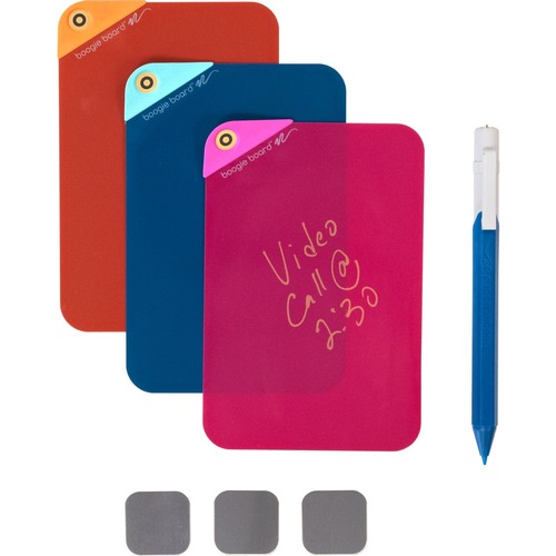 Office & Office Supplies | Boogie Board VN20M60001 VersaNotes 4 in. x 6 in. Starter Pack Reusable Notes plus Pen - 3 Assorted Color image number 0