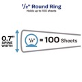 Binders | Avery 15766 3 Rings 0.5 in. Capacity Flexi-View 11 in. x 8.5 in. Binder with Round Rings - Navy Blue image number 2