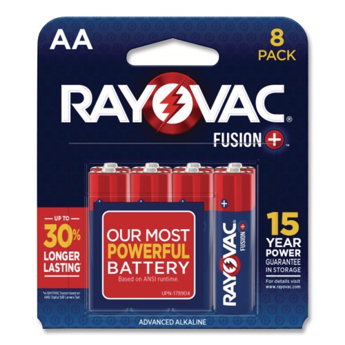 Batteries | Rayovac RAY8158TFUS Fusion Performance Alkaline AA Batteries 8/Pack image number 0