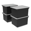 Boxes & Bins | Storex 61528U04C 13.9 in. x 18.3 in. x 10.6 in. Legal/Letter Tote with Comfort Edges - Black (4/Carton) image number 2