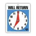 Floor Signs & Safety Signs | Cosco 098010 5 in. x 6 in. Will Return Later Sign - Blue image number 1