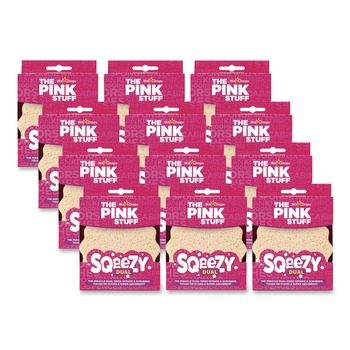 PRODUCTS | The Pink Stuff RST823773CT Sqeezy 4 in. x 5.3 in. Dual Scrubber/Sponge - Pink (12/Carton)