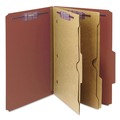 File Folders | Smead 19079 6 SafeSHIELD Fasteners 2 Dividers Legal Size 6-Section Pressboard Top Tab Pocket Classification Folders - Red (10/Box) image number 0