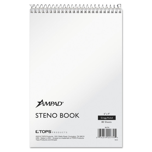 Notebooks & Pads | Ampad 25-774 6 in. x 9 in. Sheets Gregg Rule Steno Pads - Tan Cover/White Sheets image number 0