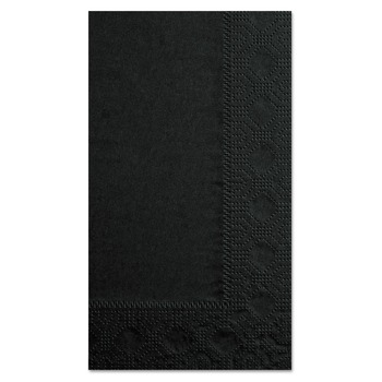 Hoffmaster 180513 15 x 17 2-Ply Dinner Napkins - Black (1000/Carton)