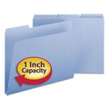 File Folders | Smead 21530 1 in. Expansion Assorted 1/3-Cut Tabs Letter Size Expanding Recycled Heavy Pressboard Folders - Blue (25/Box) image number 5