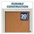 Labor Day Sale | Quartet 2366 72 in. x 36 in. Enclosed Indoor Cork Bulletin Board with 3 Hinged Doors - Tan Surface, Silver Aluminum Frame image number 2