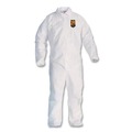 Safety & First Aid | Ansell KCC44312 A40 Coveralls with Zipper Front and Elastic Wrists and Ankles - Medium/White (25/Carton) image number 0