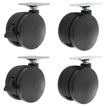 Alera ALEHT3004 2 in. Wheel Grip Ring Stem Casters for Height-Adjustable Table Bases - Black (4/Set)