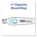 Binders | Avery 15766 3 Rings 0.5 in. Capacity Flexi-View 11 in. x 8.5 in. Binder with Round Rings - Navy Blue image number 3