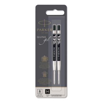 Parker 1950362 Parker Medium Conical Tip Retractable Gel Ink Roller Ball Pens Refill - Black Ink (2/Pack)