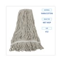 Mops | Boardwalk BWK4032C No. 32 Loop Web/Tailband Value Standard Cotton Mop Head - White (12/Carton) image number 4