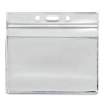 Advantus 75523 4.13 in. x 3.75 in. Holder 3.75 in. x 2.62 in. Insert Horizontal Resealable ID Badge Holders - Frosted (50/Pack)