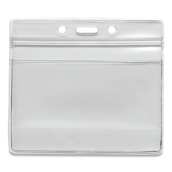  | Advantus 75523 4.13 in. x 3.75 in. Holder 3.75 in. x 2.62 in. Insert Horizontal Resealable ID Badge Holders - Frosted (50/Pack)