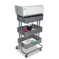 Office Filing Cabinets & Shelves | Vertiflex VF51025 15.25 in. x 11 in. x 18.5 in. to 39 in. Adjustable Multi-Use Storage Cart and Stand-Up Workstation - Gray image number 2
