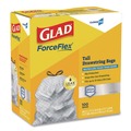 Trash Bags | Glad 70427 ForceFlex 13 Gallon 0.72 mil 23.75 in. x 24.88 in. Tall Kitchen Drawstring Trash Bags - Gray (100/Carton) image number 1