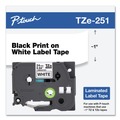 Labels | Brother P-Touch TZE251 0.94 in. x 26.2 ft. TZe Standard Adhesive Laminated Labeling Tape - Black on White image number 5